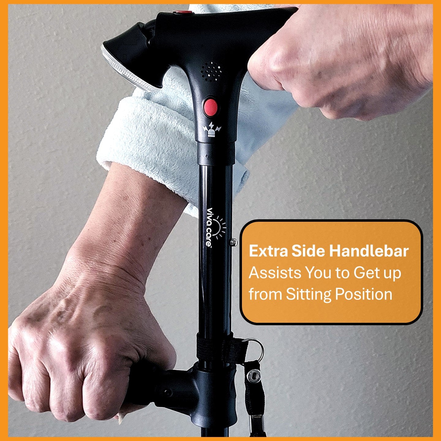 Walking Cane with Light & Siren Alarm