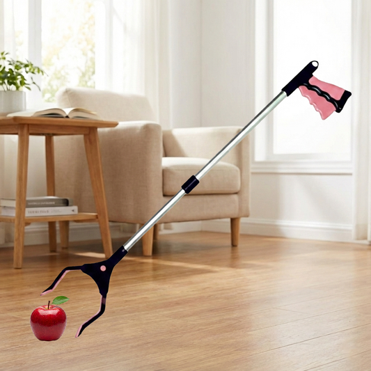 VIVA CARE Foldable Grabber Reacher for Seniors – Lightweight, Rotatable Clamp, Non-Slip Grip, 32" Long, An Arm Extension Pickup Tool, Pink